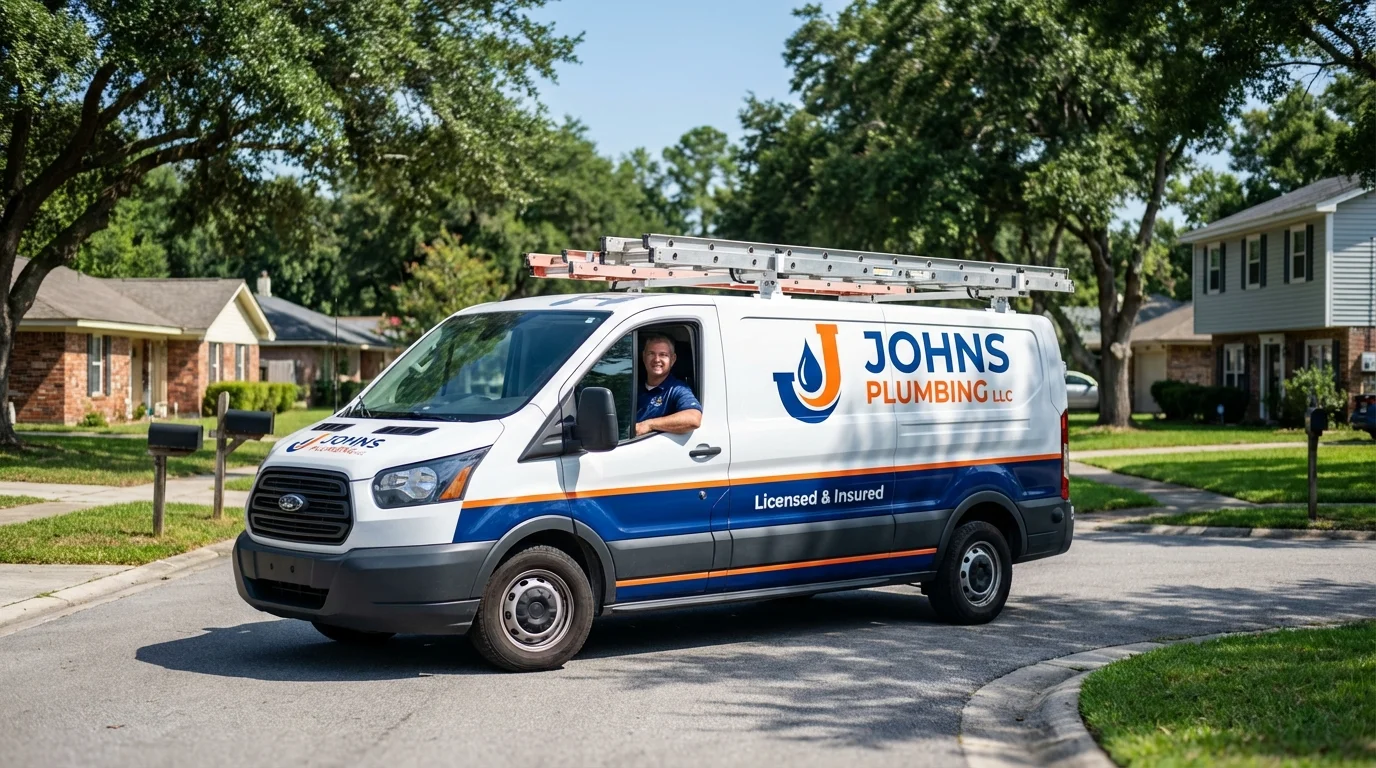 Johns Plumbing LLC service van in East Chicago, IN