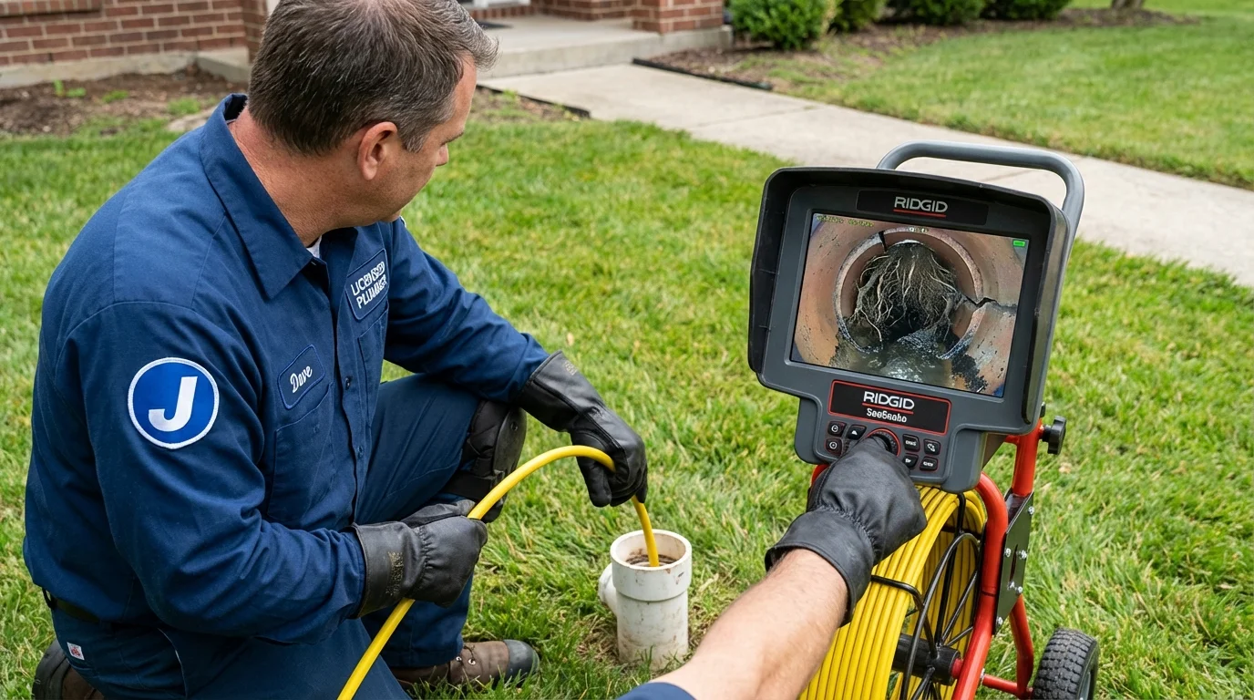 Sewer camera inspection being performed by Johns Plumbing LLC in East Chicago