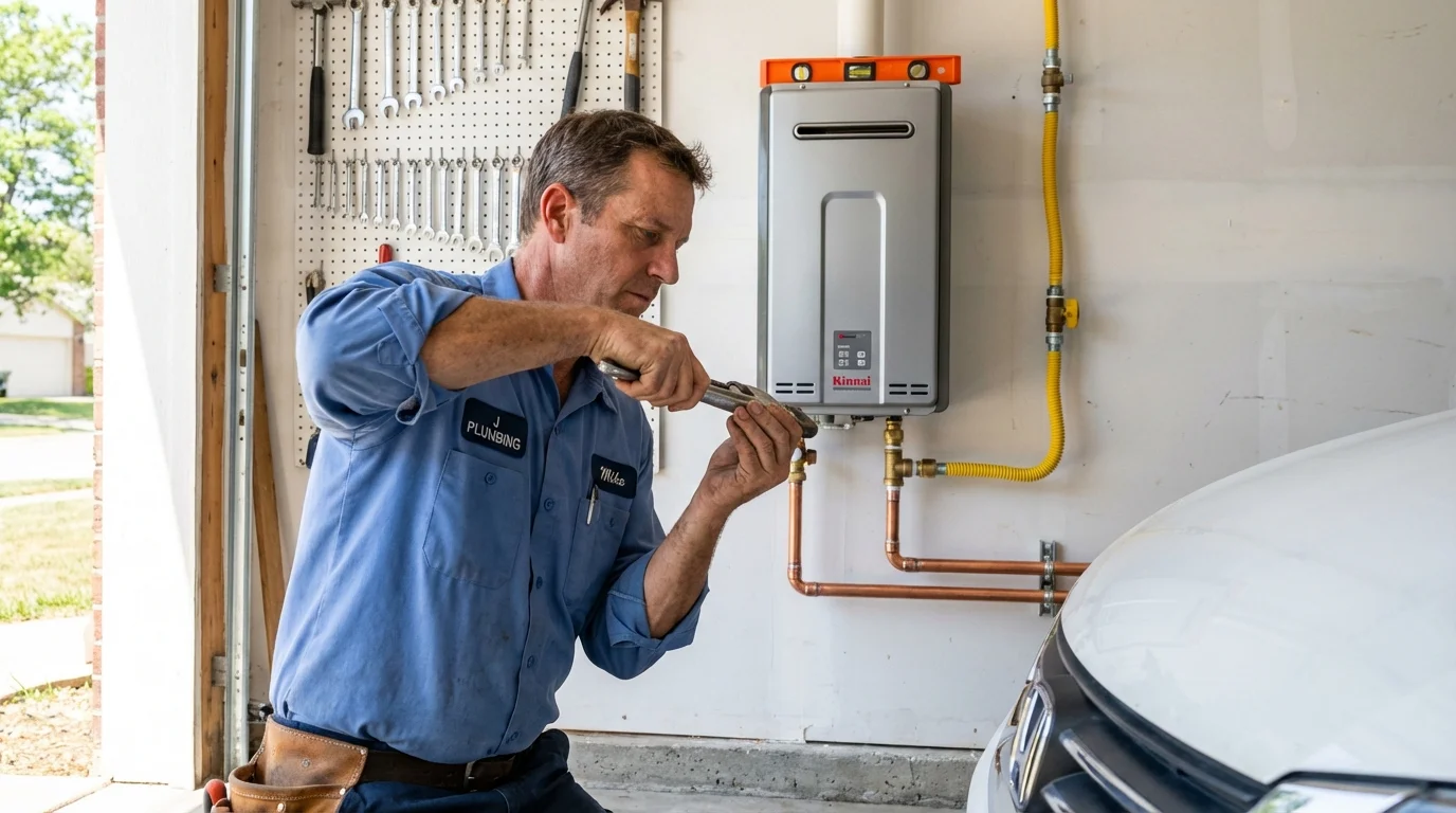 Tankless water heater installation by a Johns Plumbing LLC plumber in East Chicago